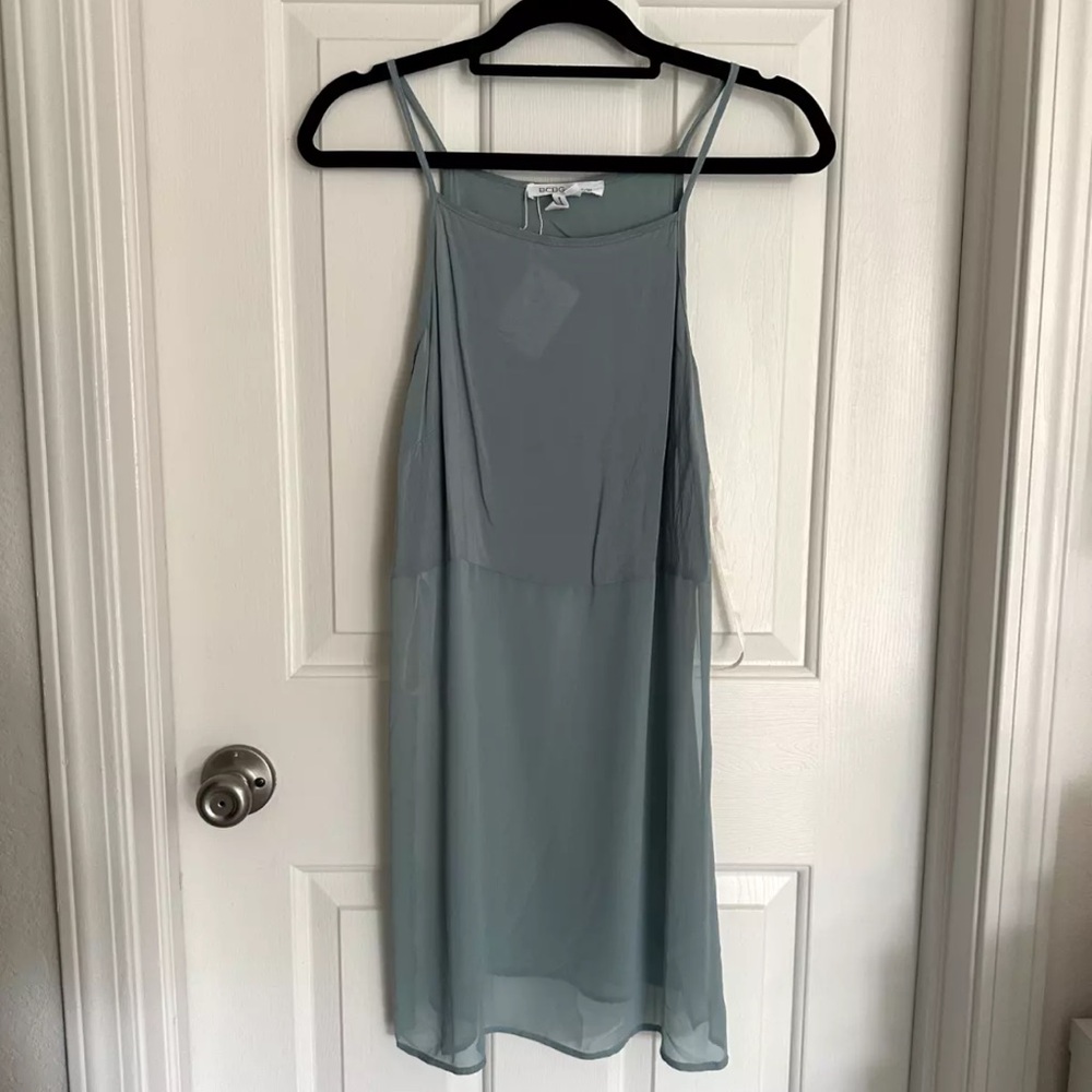 BCBG Sheer High Neck Tank